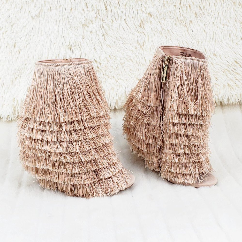 Nelly B Mambo High Heels Ankle Boot Fun Fringe - Picture 3 of 11